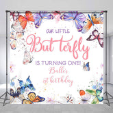 Lofaris Custom Name Colorful Butterfly 1St Birthday Backdrop